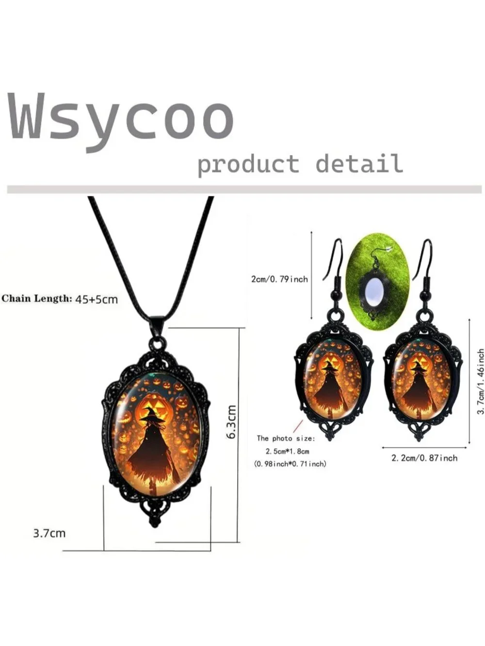 Women’s Yellow Jewelry Set Blue Halloween Victorian Punk Gothic Necklace Earring
